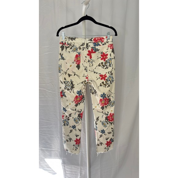 $140 Mumu Blue Floral Distressed Skinny Jeans Women's White Red Blue Flower - Picture 7 of 10